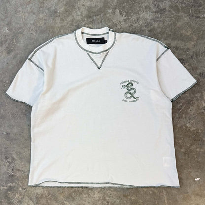 "YEAR OF THE SNAKE V2" WAFFLE TEE IN WHITE