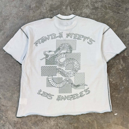 "YEAR OF THE SNAKE V2" WAFFLE TEE IN WHITE
