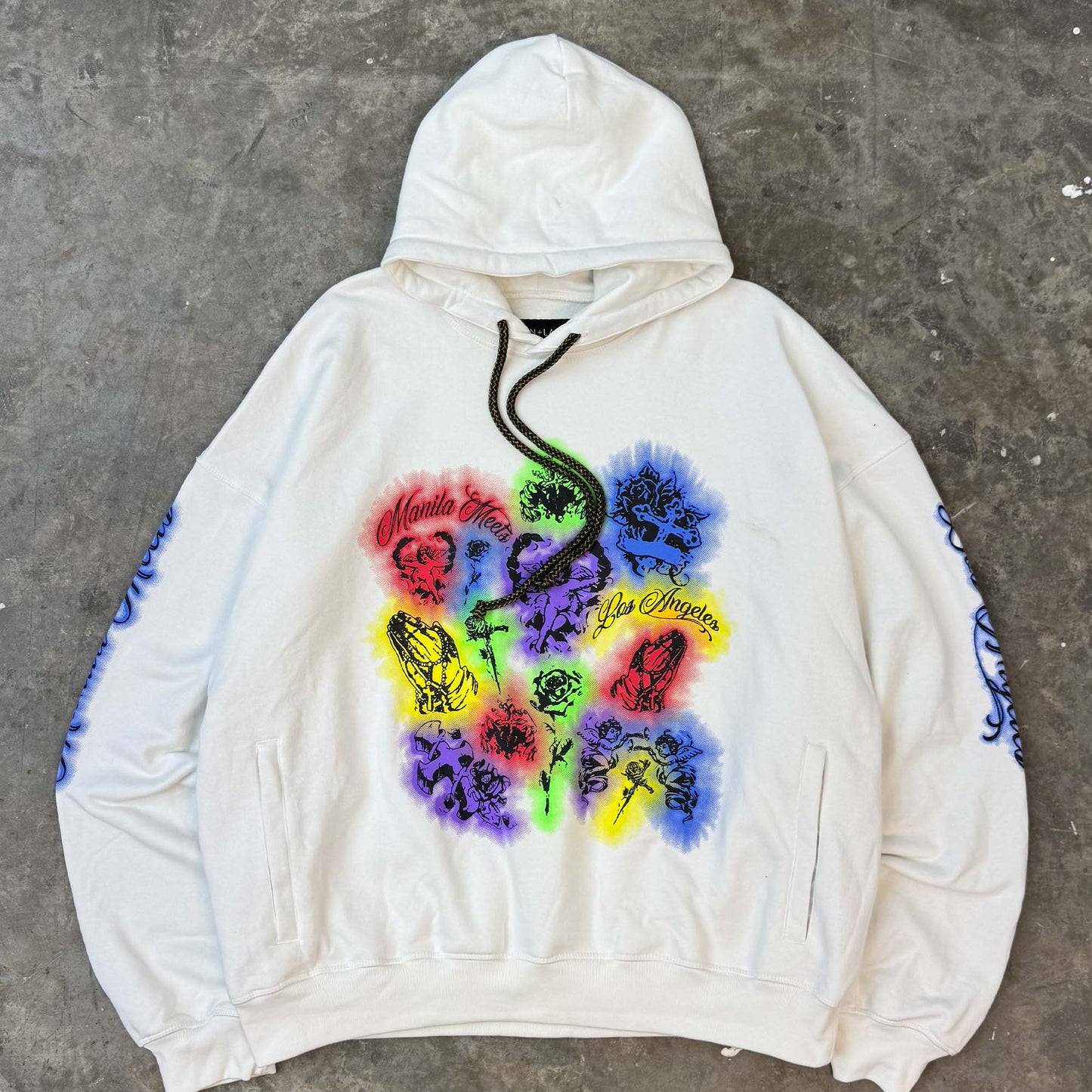 "CITY OF ANGELS" HOODIE IN WHITE