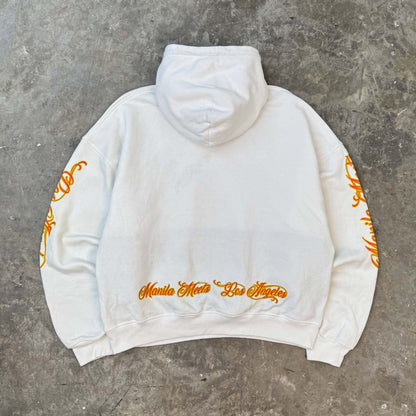 "BURNING STALLION" HOODIE IN WHITE