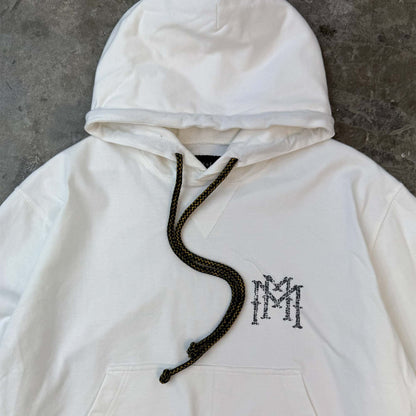 "THORN M'$" HOODIE IN WHITE