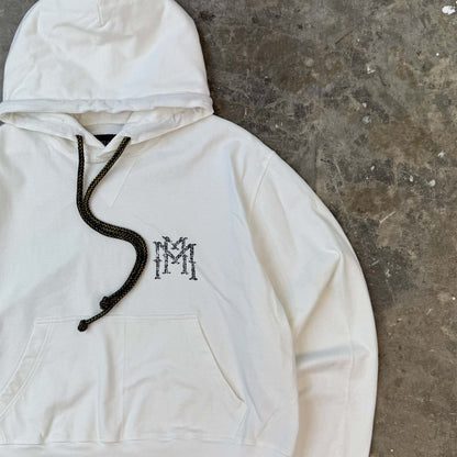 "THORN M'$" HOODIE IN WHITE