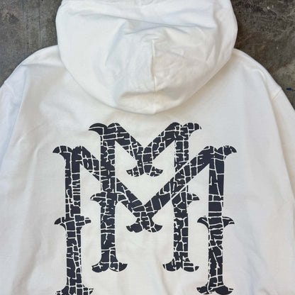 "THORN M'$" HOODIE IN WHITE