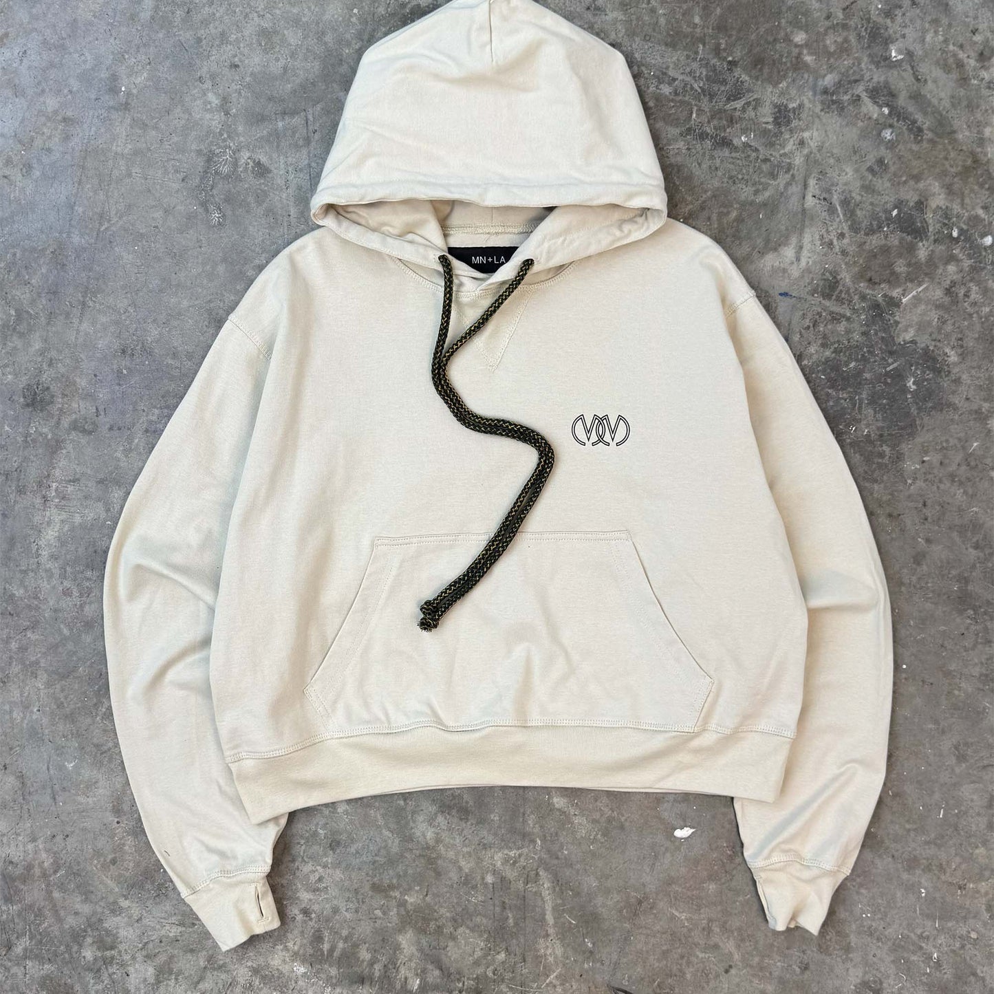 "TWIN M'$" HOODIE IN OAT