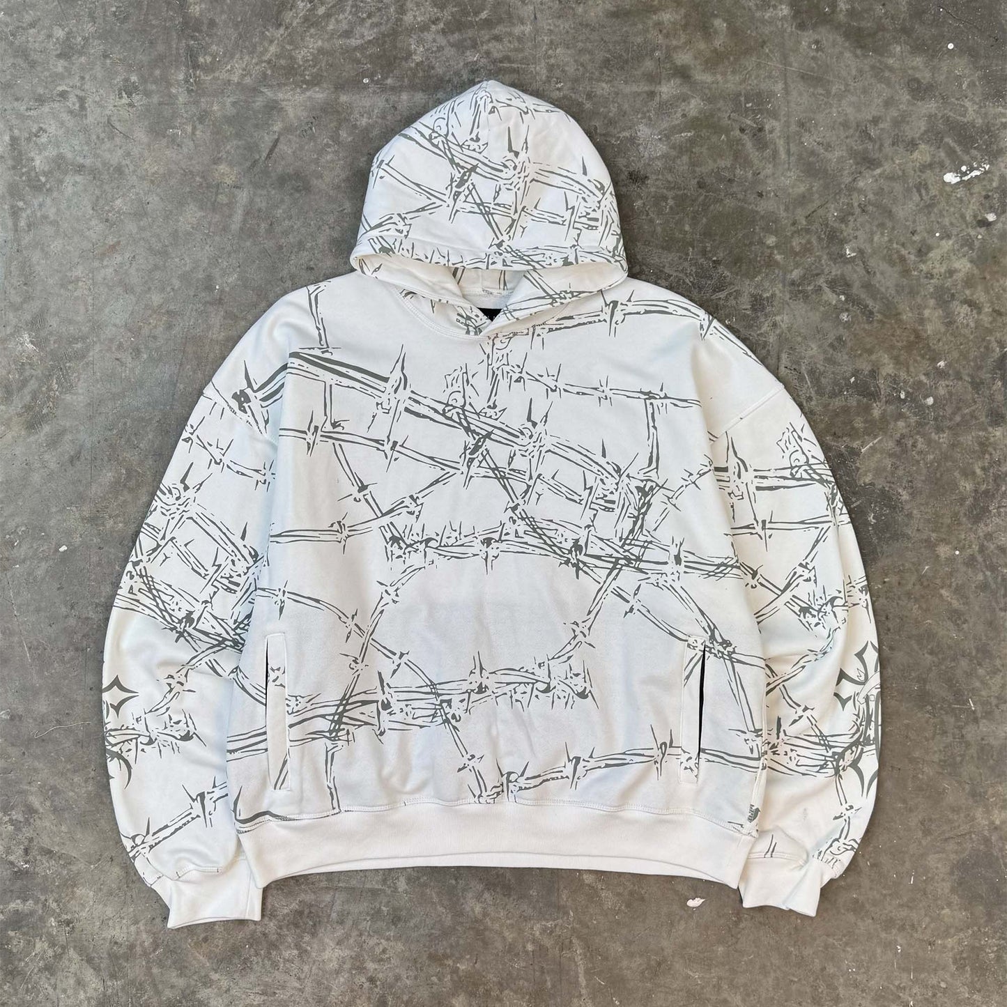 "WIRE WORK" HOODIE IN ARCTIC
