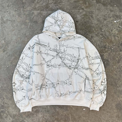 "WIRE WORK" HOODIE IN ARCTIC