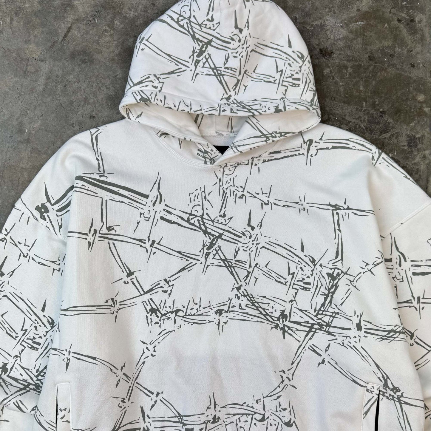"WIRE WORK" HOODIE IN ARCTIC