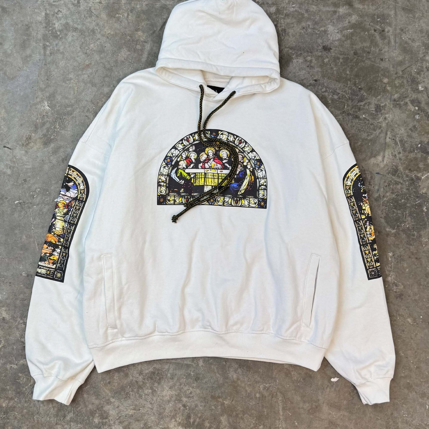 "LAST SUPPER" HOODIE IN WHITE