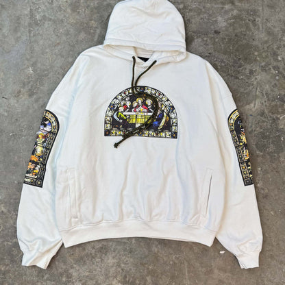 "LAST SUPPER" HOODIE IN WHITE