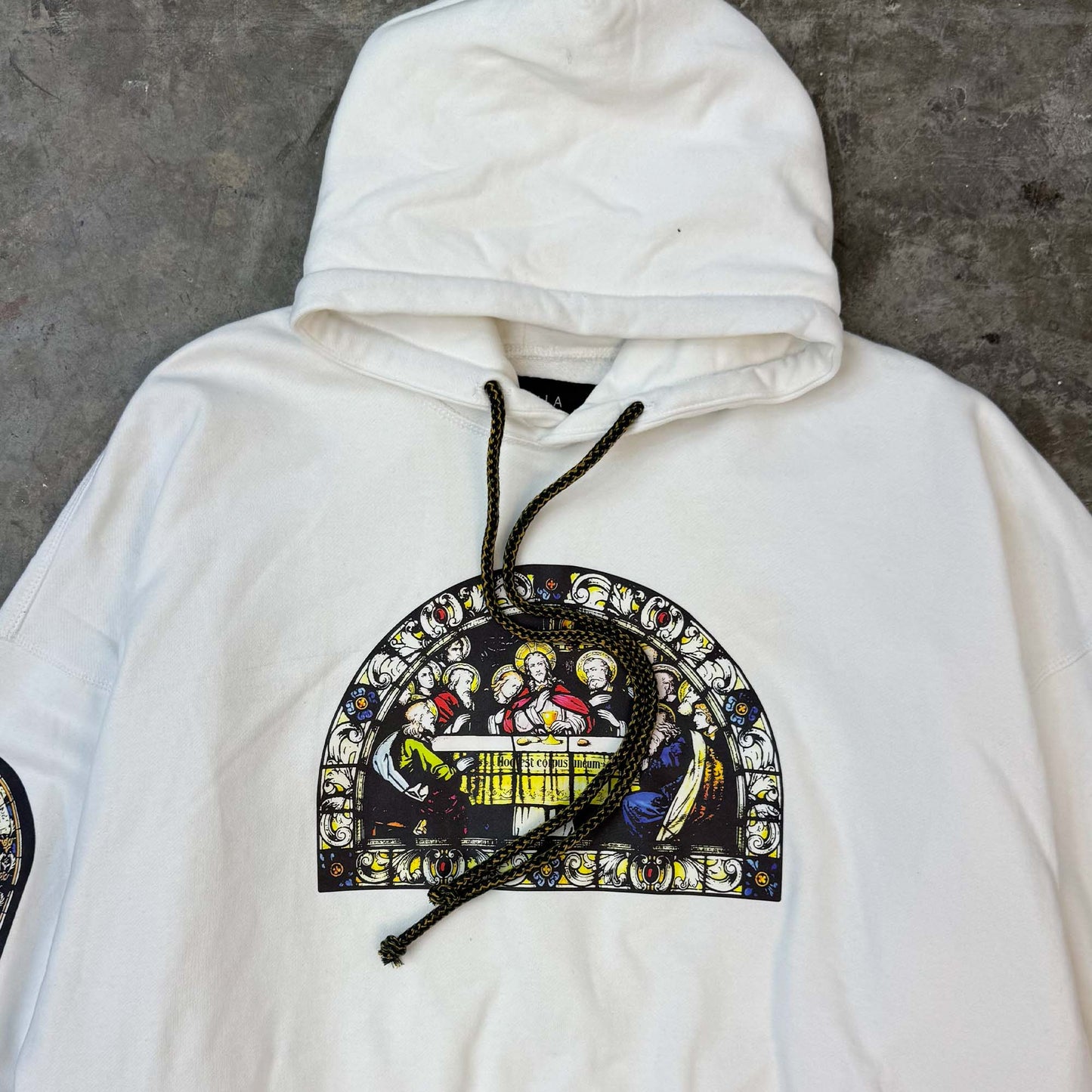"LAST SUPPER" HOODIE IN WHITE