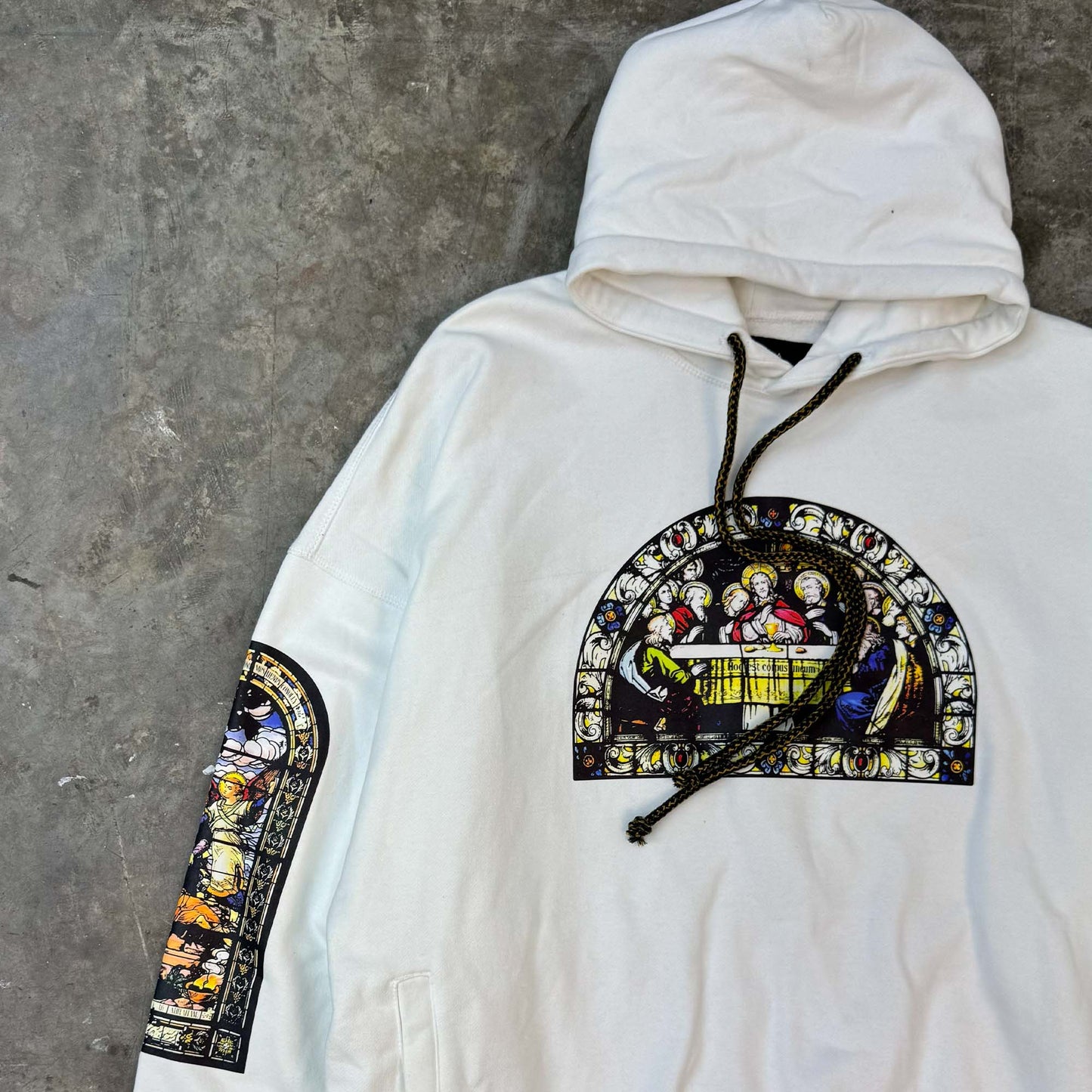 "LAST SUPPER" HOODIE IN WHITE