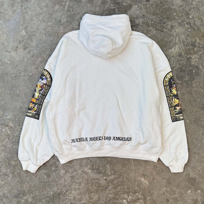 "LAST SUPPER" HOODIE IN WHITE