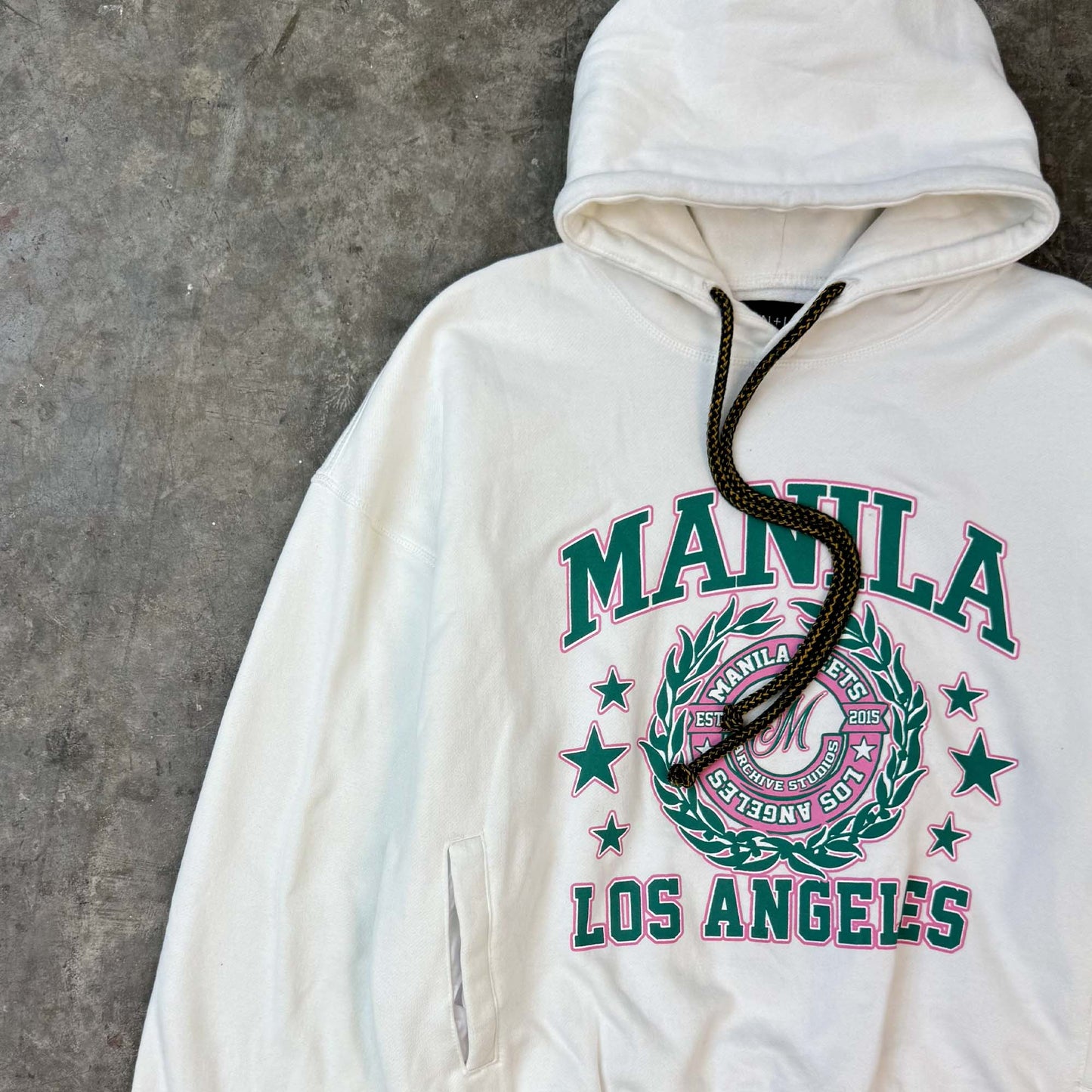 MN+LA™ ARCHIVE STUDIOS HOODIE IN WHITE