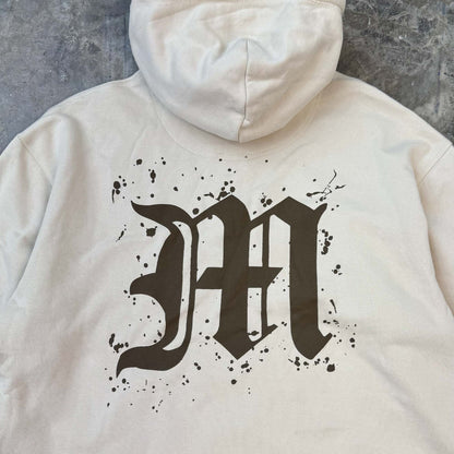 "M'$ SPECKS V2" CUTOFF HOODIE IN OAT