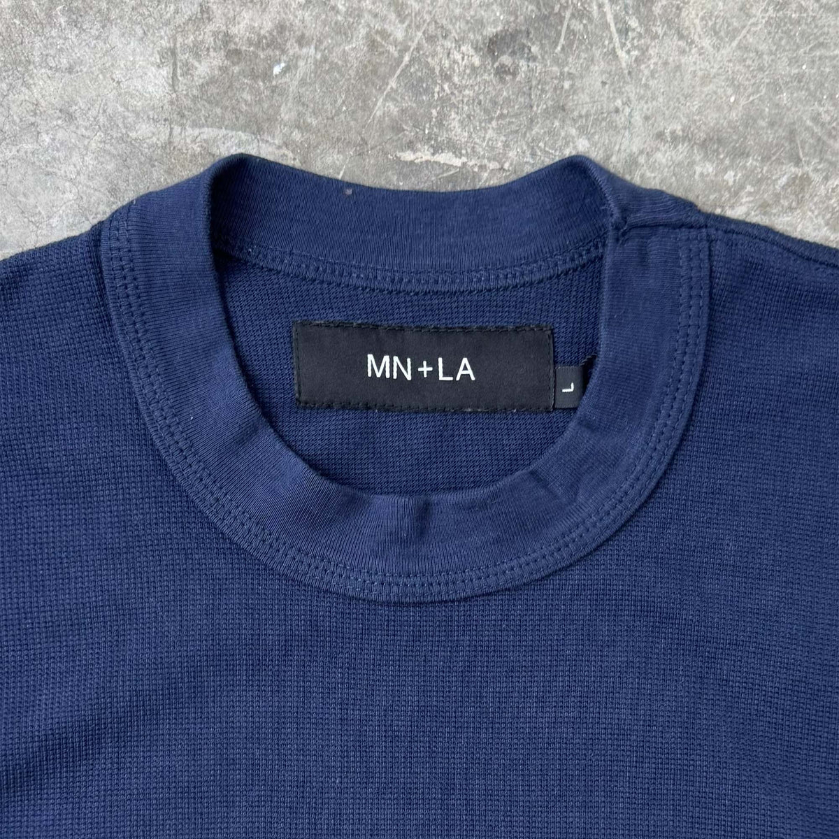 WAFFLE WEAVE LONGSLEEVE TEE V3 IN NAVY BLUE