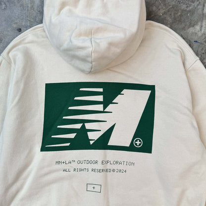 "OUTDOOR EXPLORATION" HOODIE IN OAT