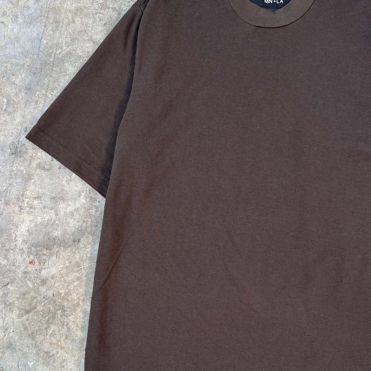 WAFFLE WEAVE OVERSIZED TEE IN CHARCOAL GREY