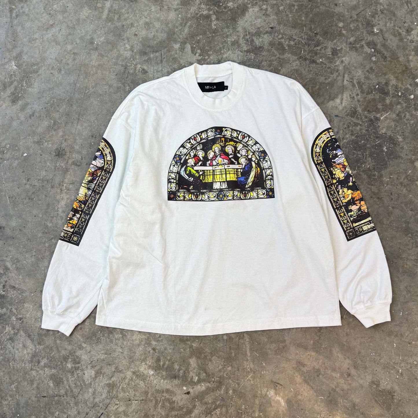 "LAST SUPPER" LONGSLEEVE TEE IN WHITE