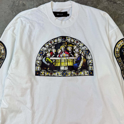 "LAST SUPPER" LONGSLEEVE TEE IN WHITE