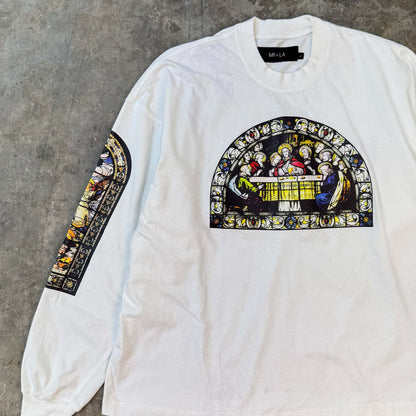 "LAST SUPPER" LONGSLEEVE TEE IN WHITE