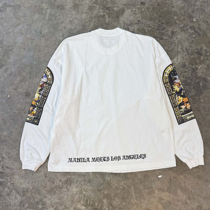 "LAST SUPPER" LONGSLEEVE TEE IN WHITE