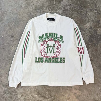 "FAST LANE" LONGSLEEVE TEE IN WHITE