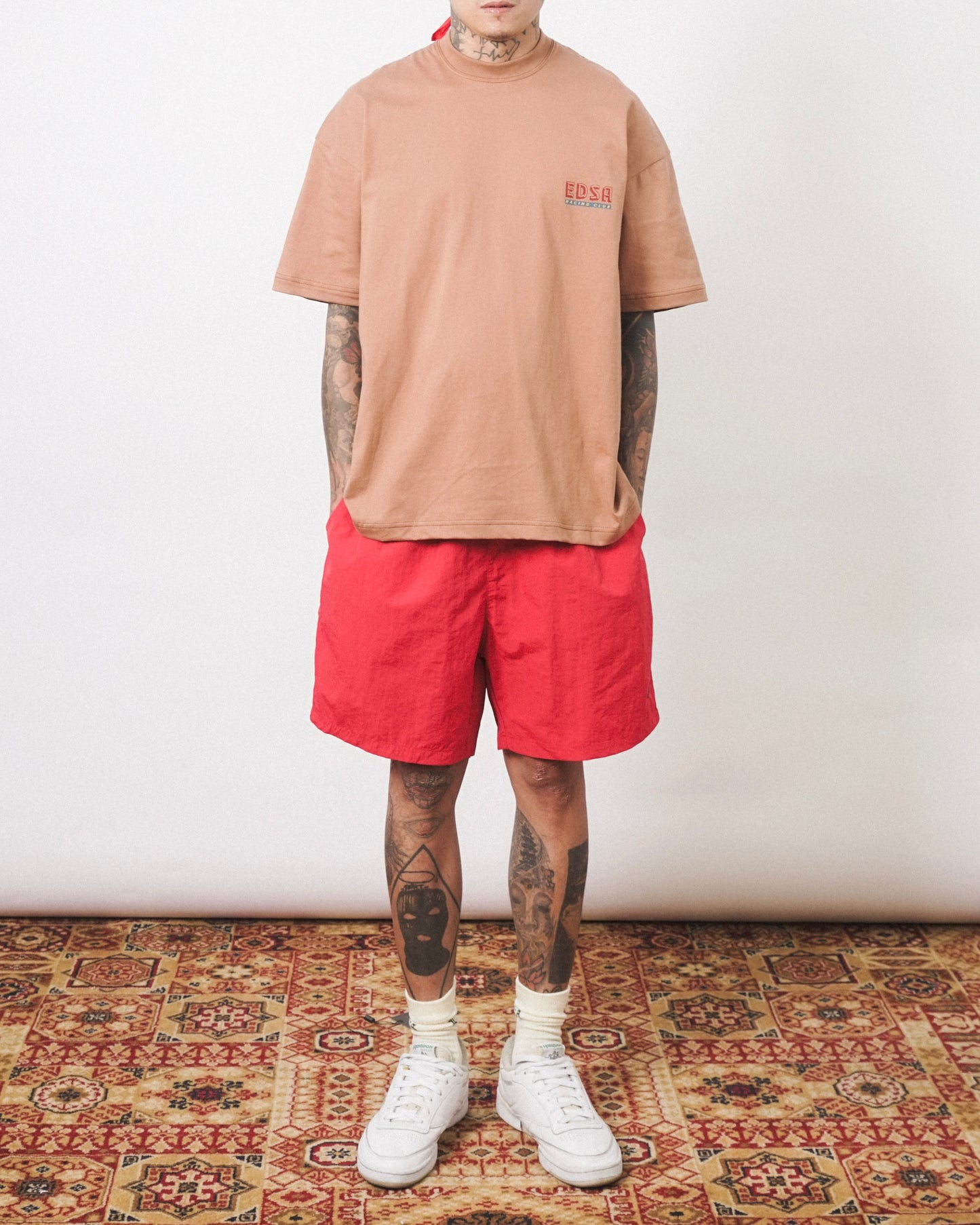 "EDSA RACING CLUB" TEE IN APRICOT
