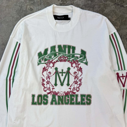 "FAST LANE" LONGSLEEVE TEE IN WHITE