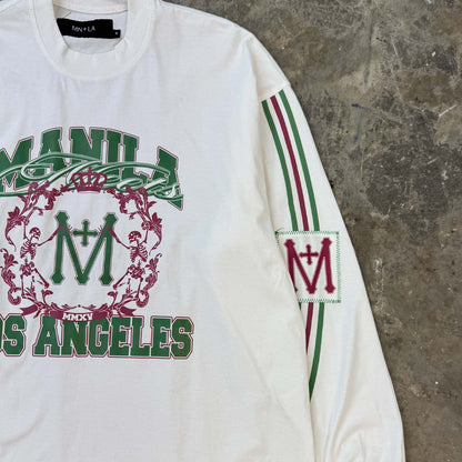 "FAST LANE" LONGSLEEVE TEE IN WHITE
