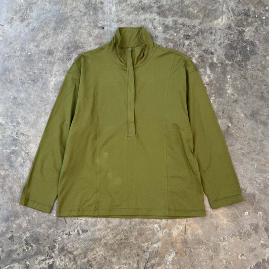 QUARTER ZIP L/S TEE IN FERN