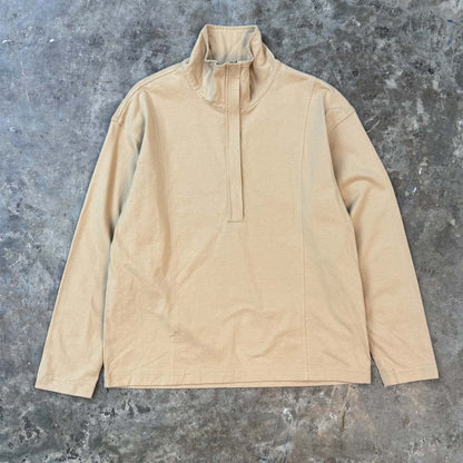 QUARTER ZIP L/S TEE IN ALABASTER