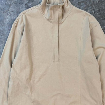 QUARTER ZIP L/S TEE IN ALABASTER