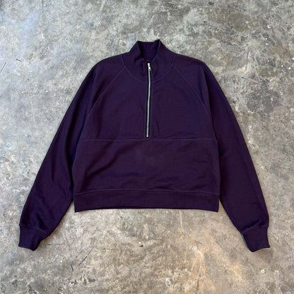 QUARTER ZIP SWEATSHIRT IN SHADOW PURPLE