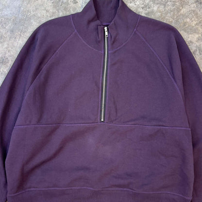 QUARTER ZIP SWEATSHIRT IN SHADOW PURPLE
