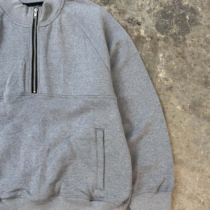 QUARTER ZIP SWEATSHIRT IN HEATHER GREY