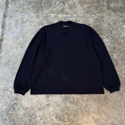 WAFFLE WEAVE MILITIA LONGSLEEVE TEE IN ANTHRACITE