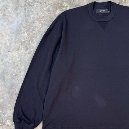 WAFFLE WEAVE MILITIA LONGSLEEVE TEE IN ANTHRACITE