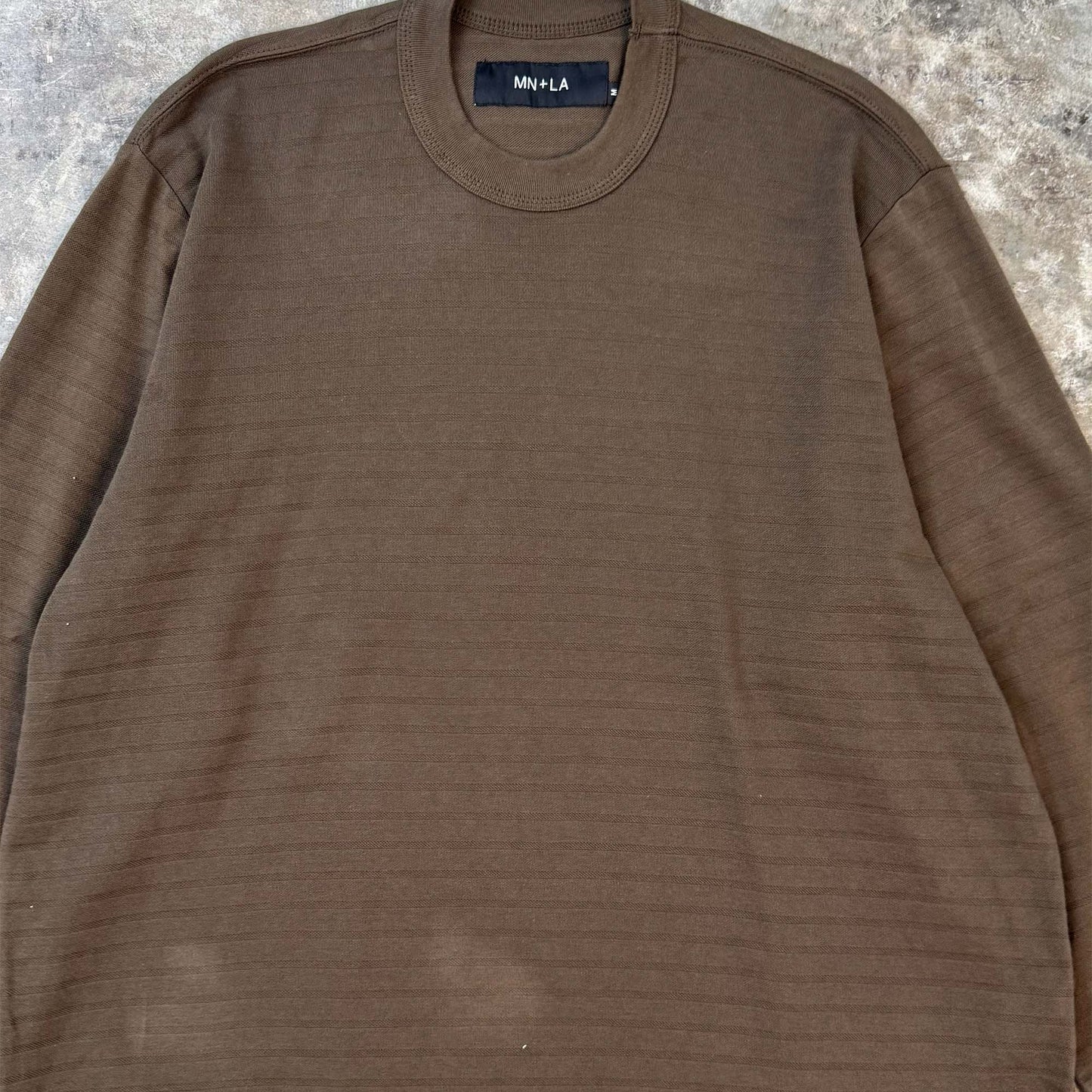 STRIPED PIQUE LONGSLEEVE TEE V3 IN WOOD