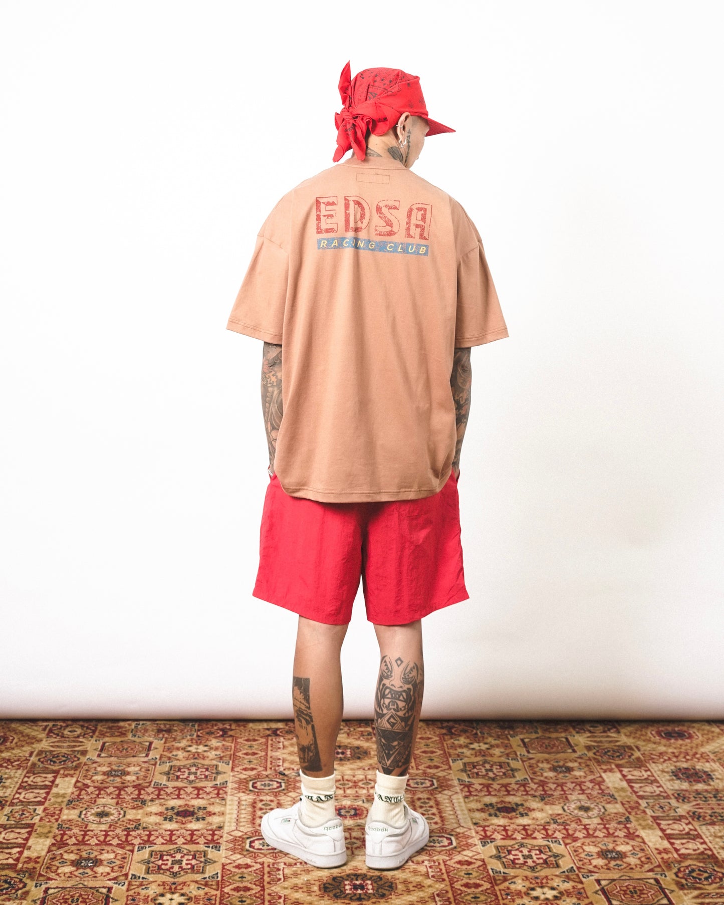 "EDSA RACING CLUB" TEE IN APRICOT