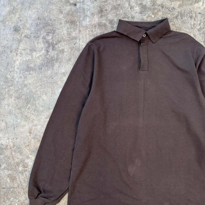 RUGBY L/S WAFFLE WEAVE IN CHARCOAL GREY