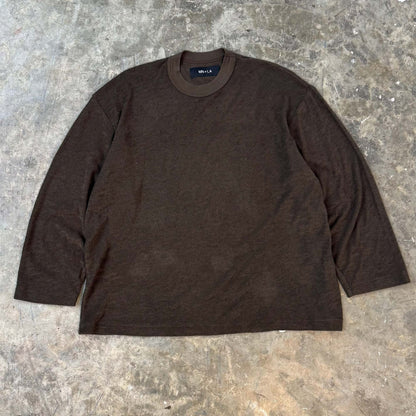 TOWEL TERRY LONGSLEEVE TEE IN CHARCOAL GREY