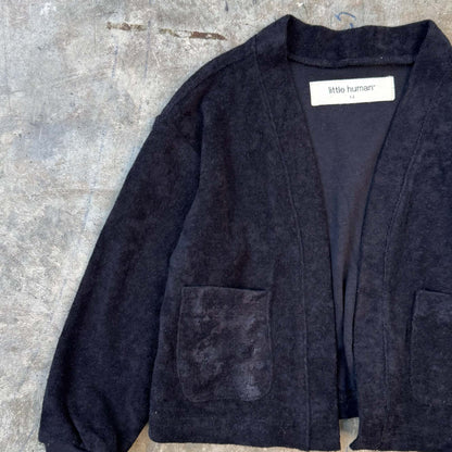 LITTLE HUMAN™ TOWEL CARDIGAN IN ANTHRACITE