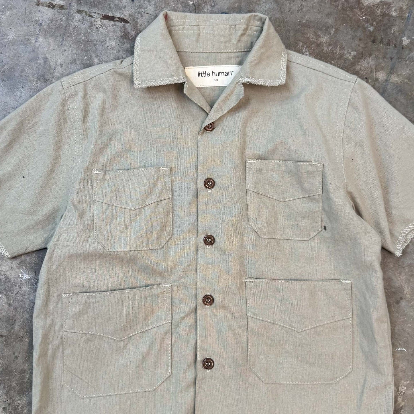 LITTLE HUMAN™ 4 POCKET CUBAN SHIRT IN TAN