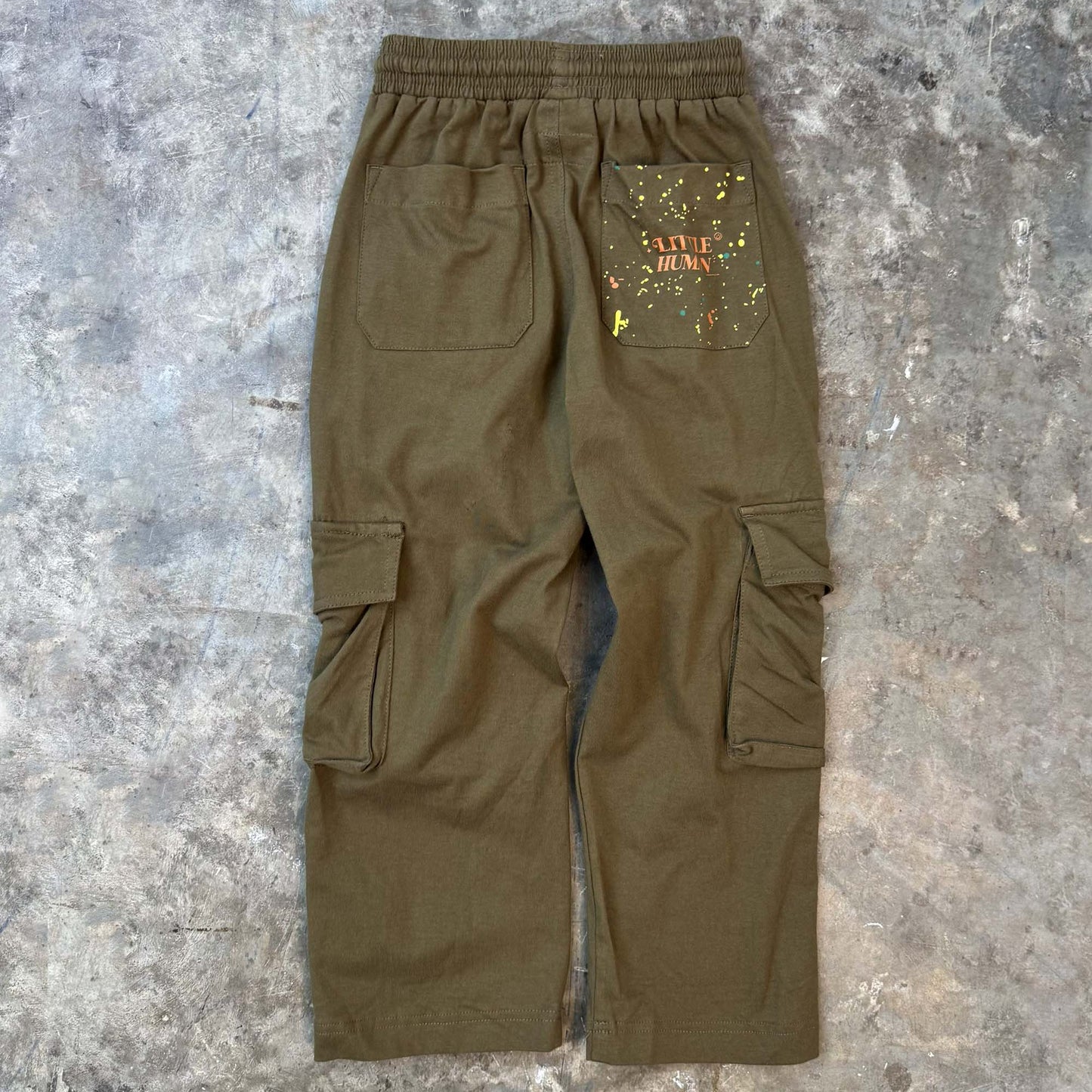 "PAINT SPLAT" LITTLE HUMAN™ CARGO PANTS IN OLIVE