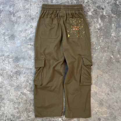 "PAINT SPLAT" LITTLE HUMAN™ CARGO PANTS IN OLIVE