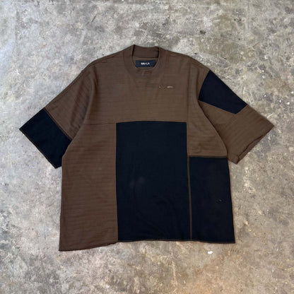NEEDLEWORK MOCK NECK TEE IN ELM WOOD