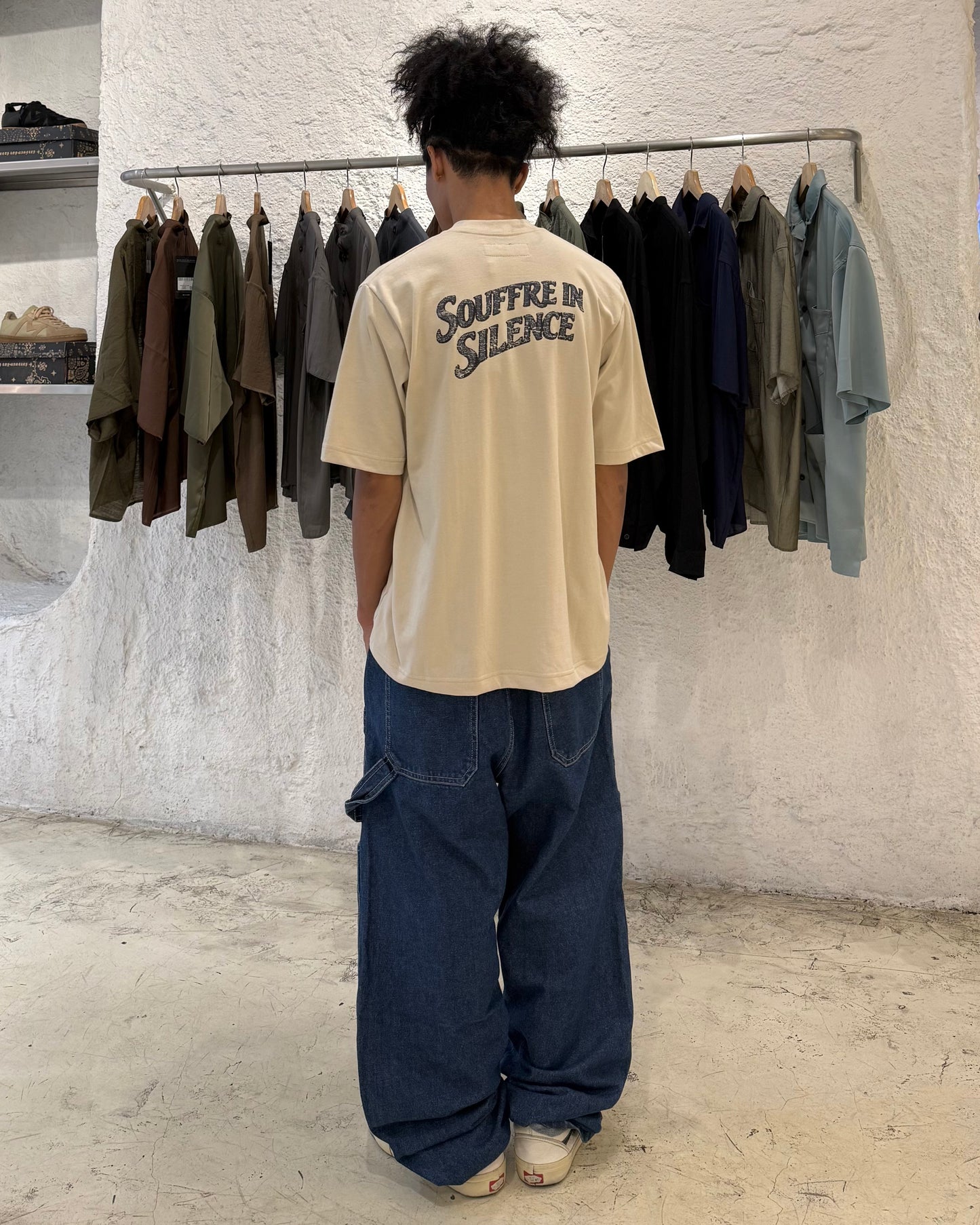 "SOUFFRE IN SILENCE" ULTRA HEAVY TEE IN OAT