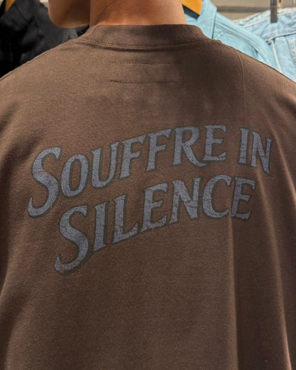 "SOUFFRE IN SILENCE" ULTRA HEAVY TEE IN WOOD