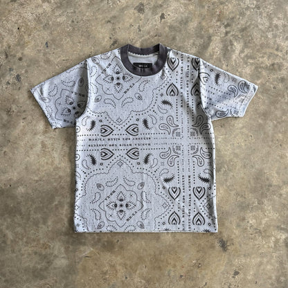 PEACE PAISLEY OVERSIZED TEE IN STEEL