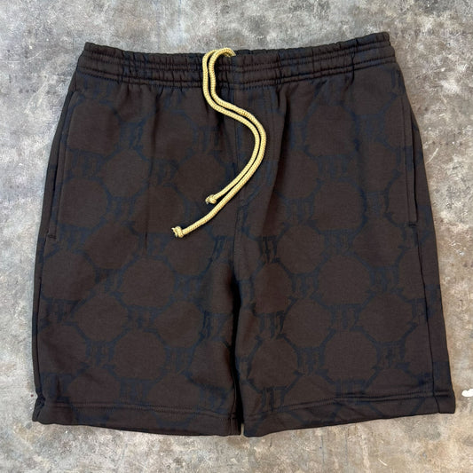 "MULTI M'$" SWEATSHORTS IN CHARCOAL GREY